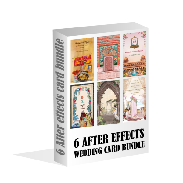 6 After effects wedding card bundle